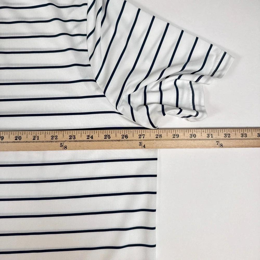Polo Ralph Lauren Polo Shirt Mens XXL White Striped Performance Golf Preppy